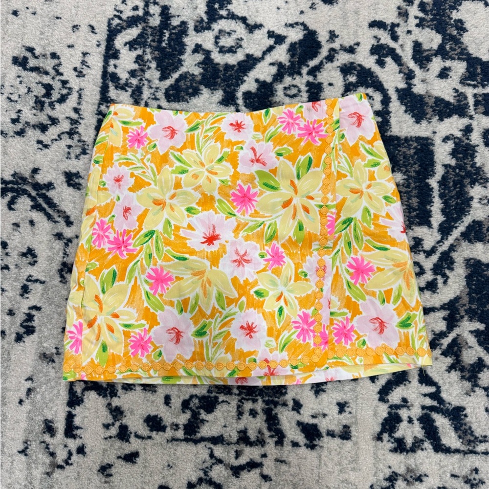 Floral Yellow and Pink Women's Skirt